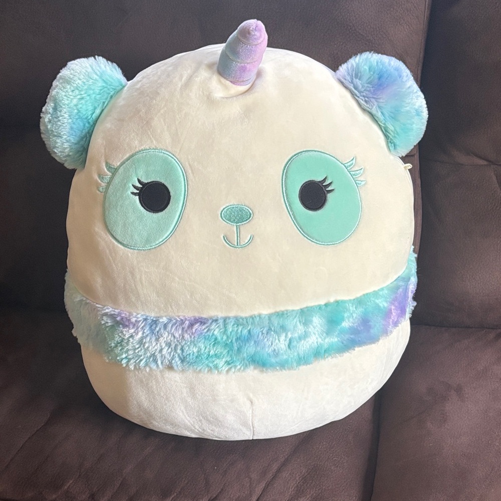 Squishmallows Cream and Blue Unicorn Plush